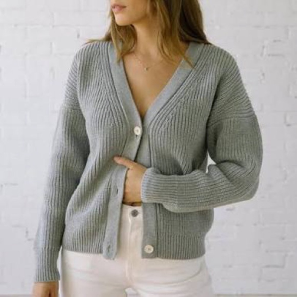 Tradlands Gray Shelter Cotton Cardigan